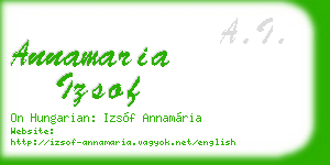 annamaria izsof business card